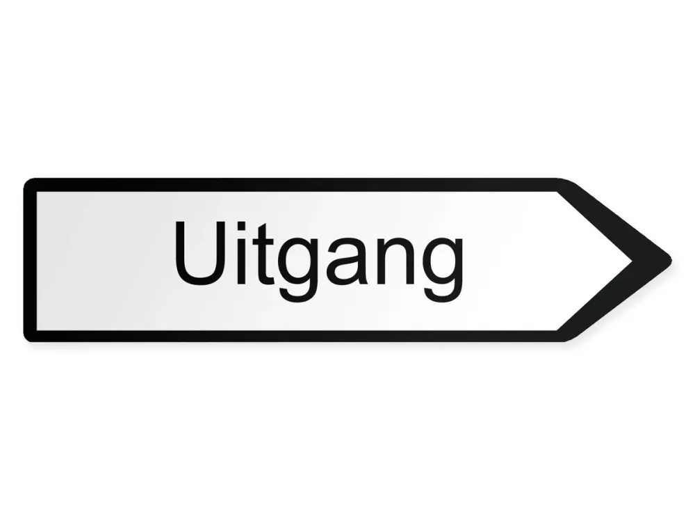 Ausgang Wegweiser Rechts, 80 x 20 cm