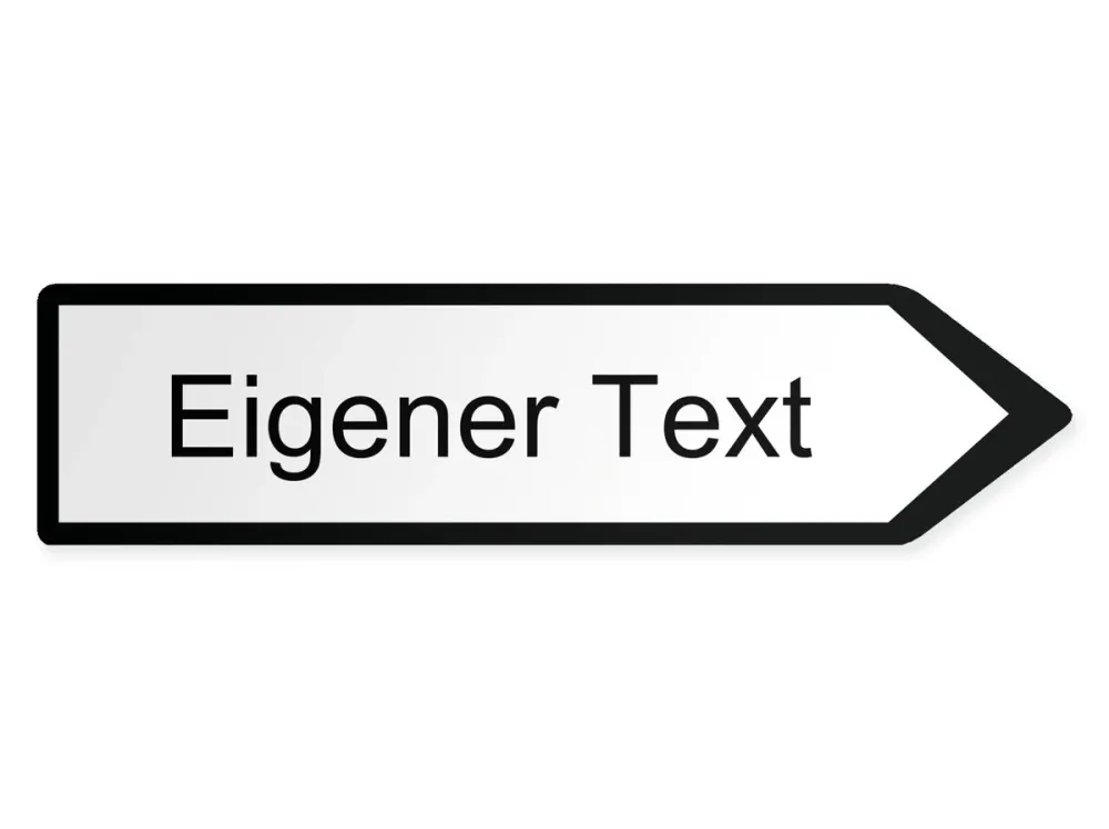 Egen text Pilskylt - höger, 60 x 15 cm