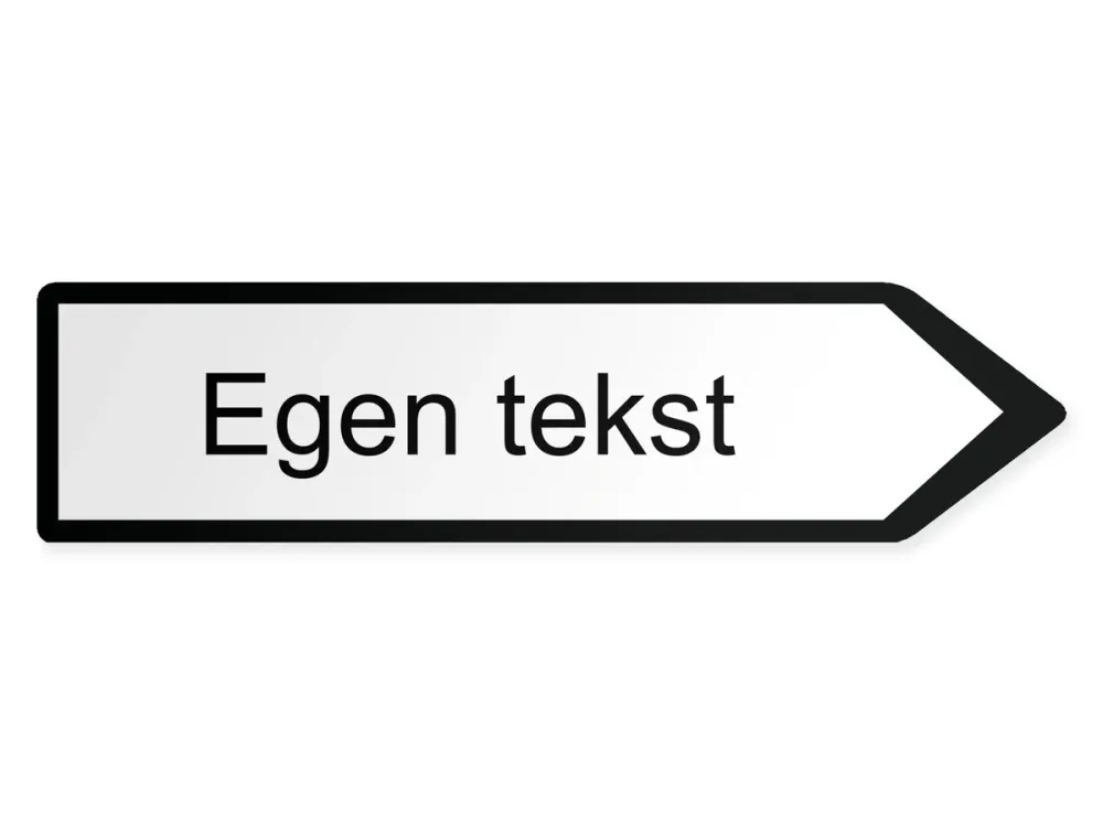 Egen text Pilskylt - höger, 60 x 15 cm