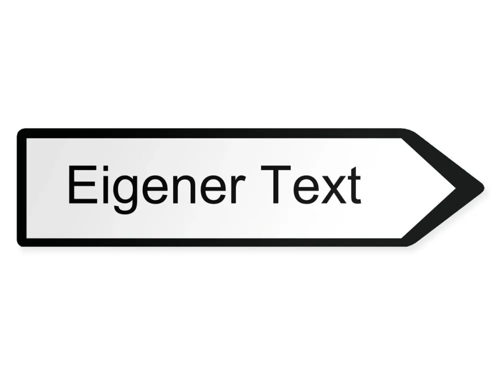 Egen text Pilskylt - höger, 80 x 20 cm