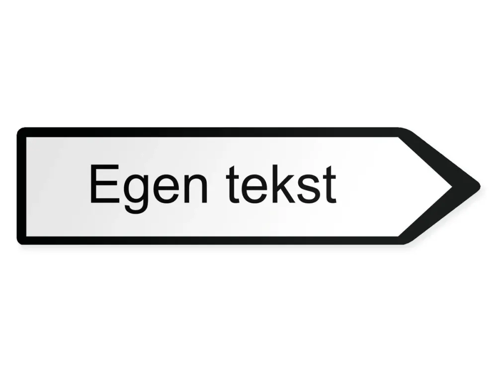 Egen text Pilskylt - höger, 80 x 20 cm