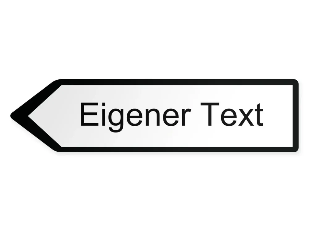 Egen text Pilskylt – vänster, 40 x 10 cm