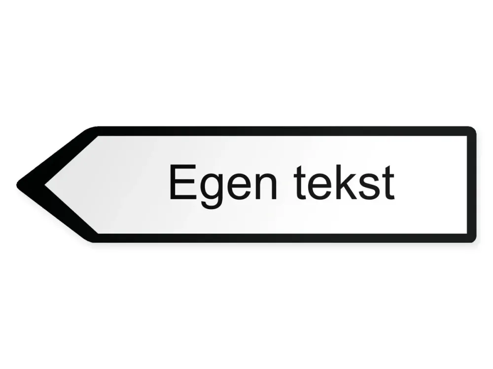 Egen text Pilskylt – vänster, 60 x 15 cm