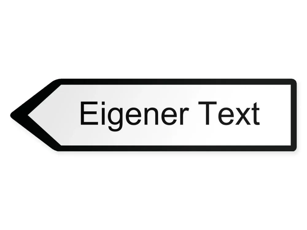 Egen text Pilskylt - vänster, 80 x 20 cm