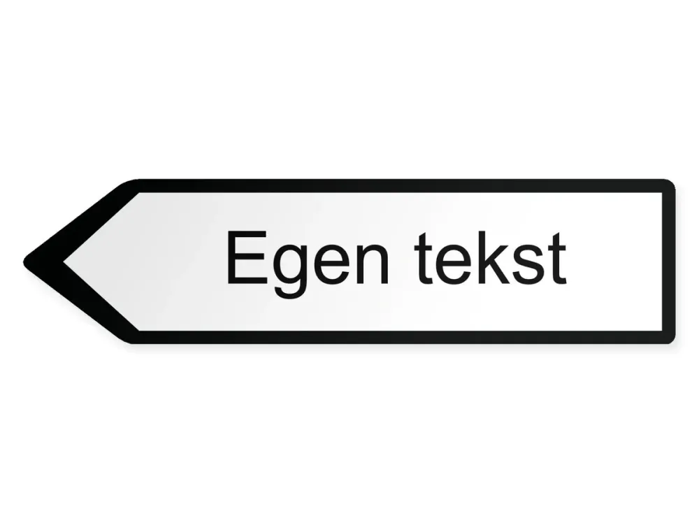 Egen text Pilskylt - vänster, 80 x 20 cm