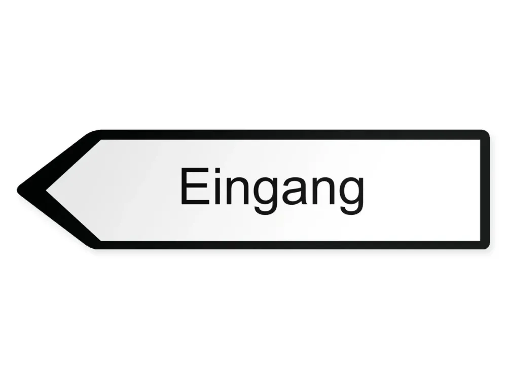 Eingang Wegweiser Links, 40 x 10 cm