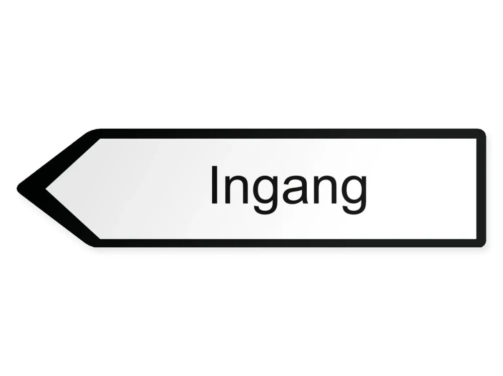 Eingang Wegweiser Links, 40 x 10 cm