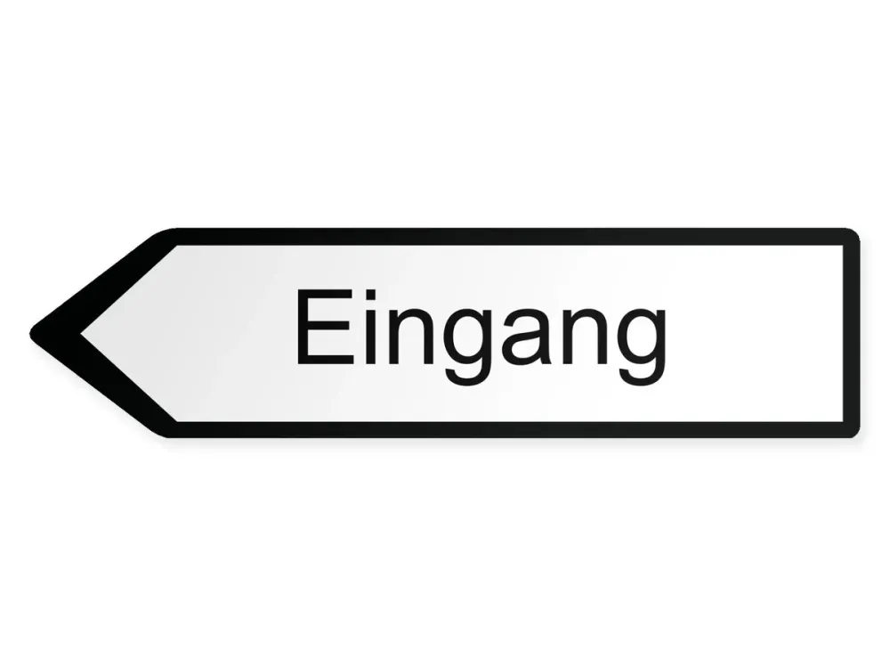 Eingang Wegweiser Links, 60 x 15 cm
