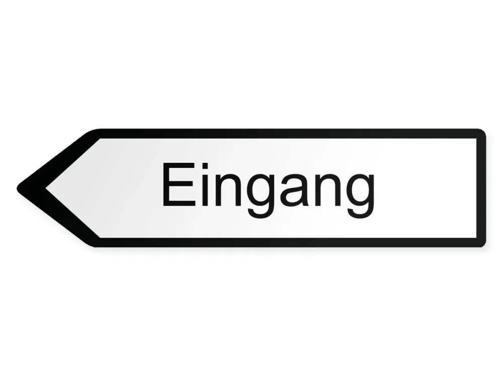 Eingang Wegweiser Links, 80 x 20 cm