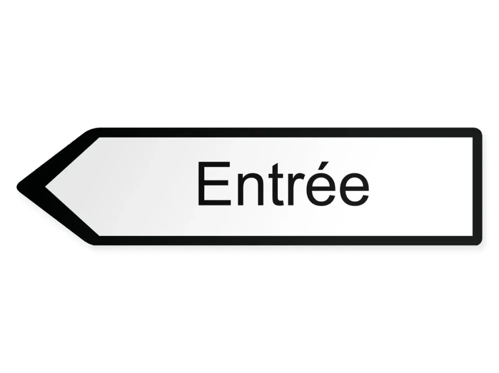 Eingang Wegweiser Links, 80 x 20 cm