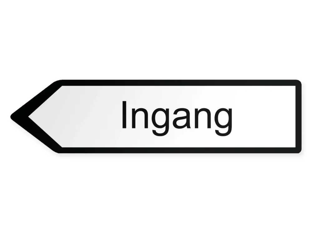 Eingang Wegweiser Links, 80 x 20 cm