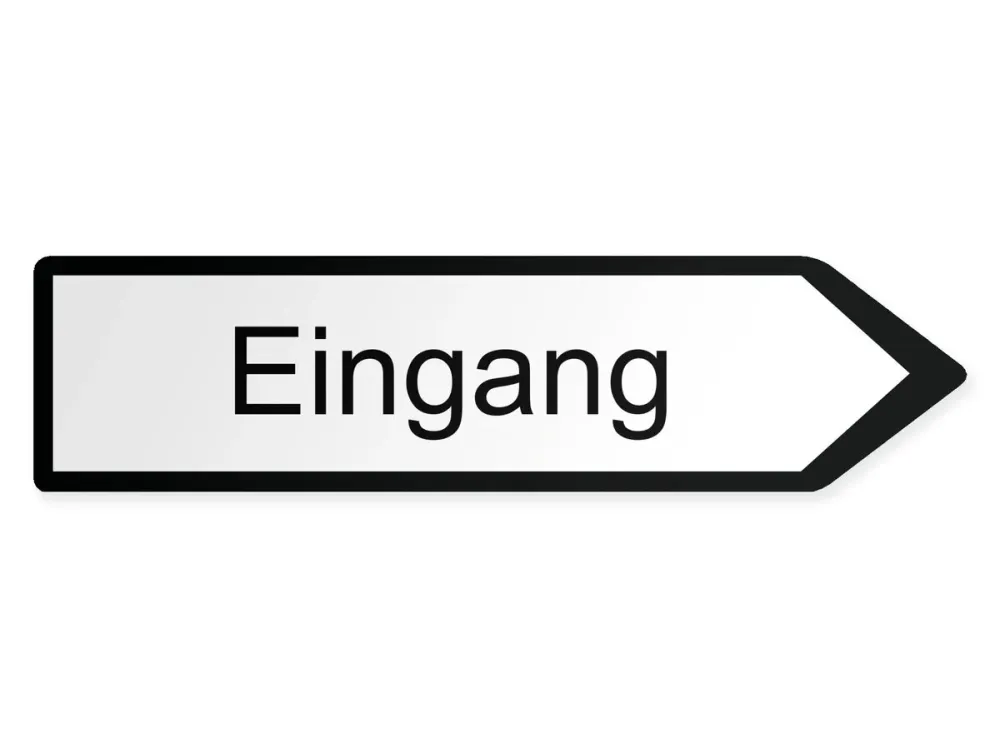 Eingang Wegweiser Rechts, 60 x 15 cm