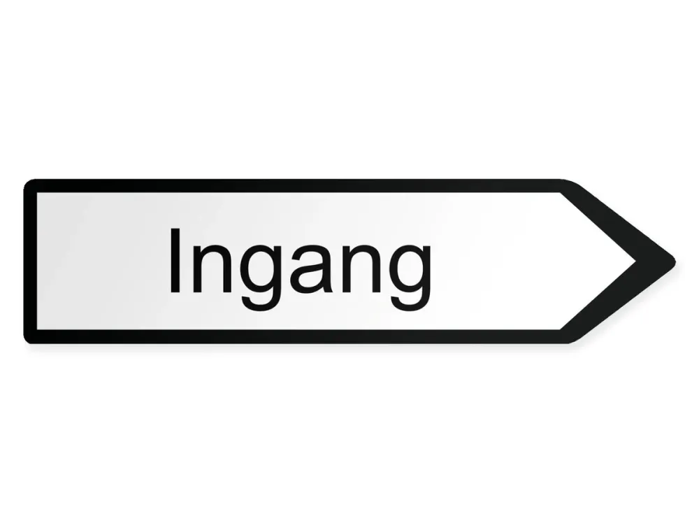 Eingang Wegweiser Rechts, 60 x 15 cm