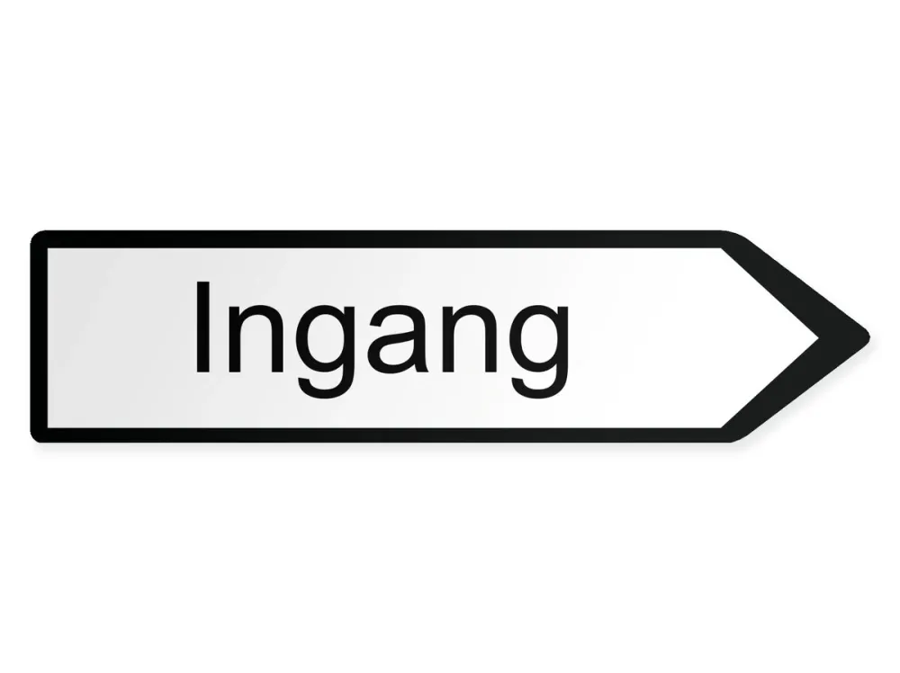 Eingang Wegweiser Rechts, 40 x 10 cm