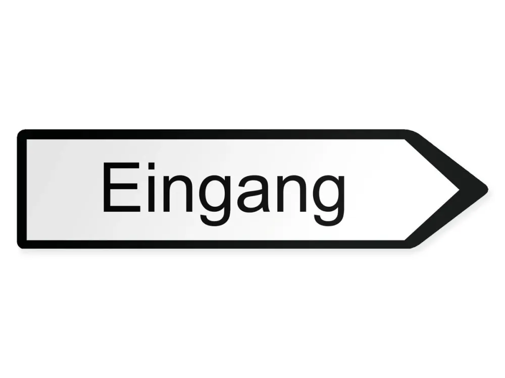 Eingang Wegweiser Rechts, 80 x 20 cm