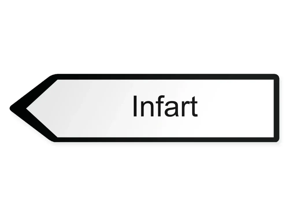 Infart Pilskylt – vänster, 40 x 10 cm