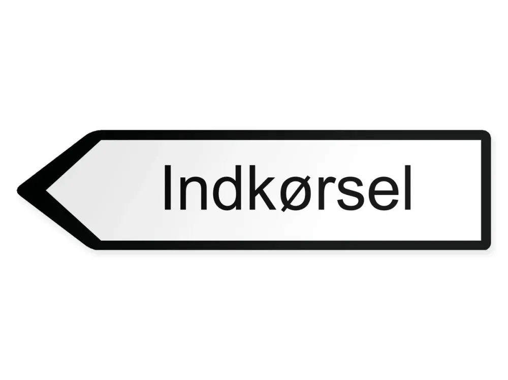 Infart Pilskylt – vänster, 60 x 15 cm