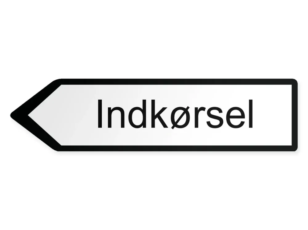 Infart Pilskylt - vänster, 80 x 20 cm