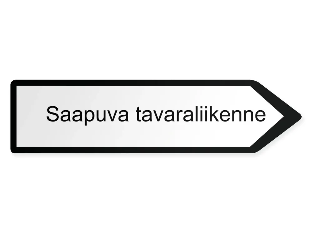 Inkommande varor Pilskylt - höger, 60 x 15 cm