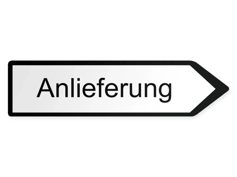 Inkommande varor Pilskylt - höger, 40 x 10 cm