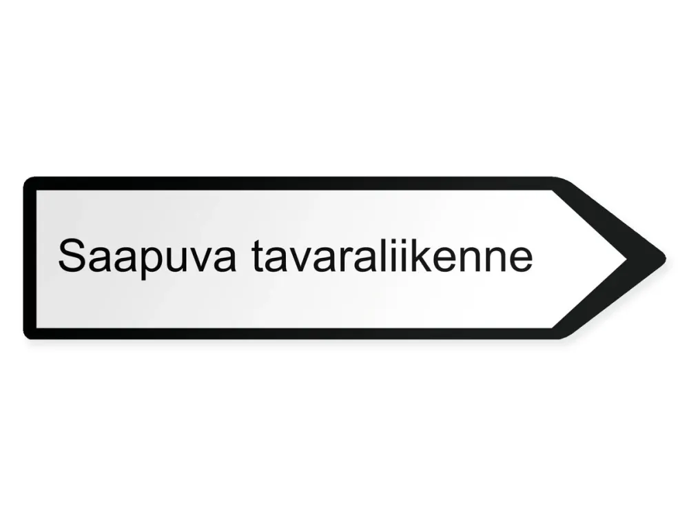 Inkommande varor Pilskylt - höger, 40 x 10 cm