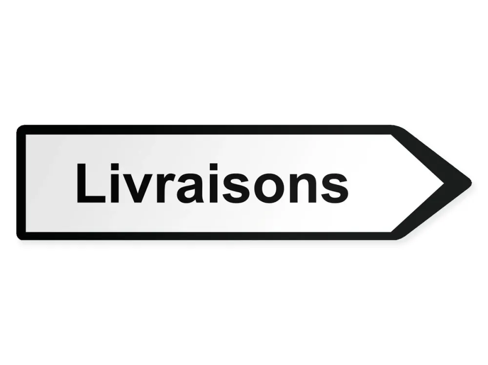 Inkommande varor Pilskylt - höger, 40 x 10 cm