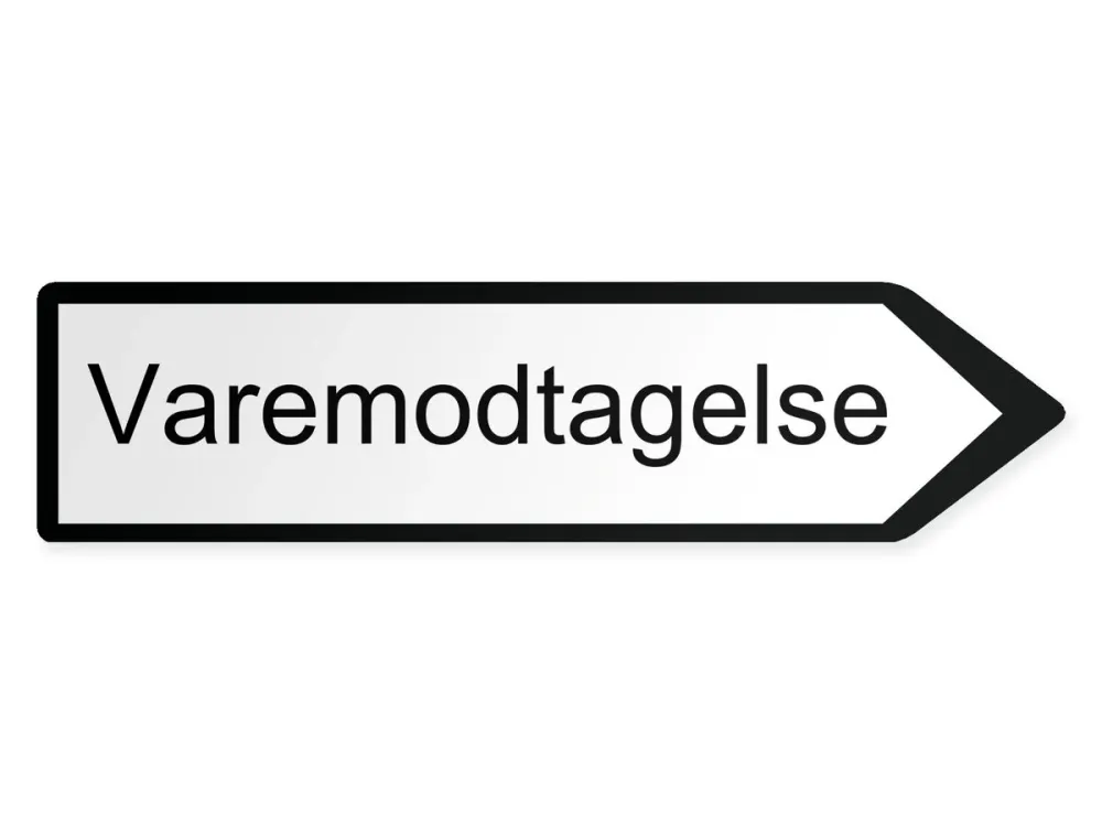 Inkommande varor Pilskylt - höger, 80 x 20 cm