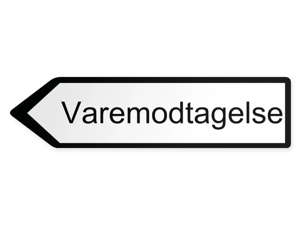Inkommande varor Pilskylt - vänster, 40 x 10 cm