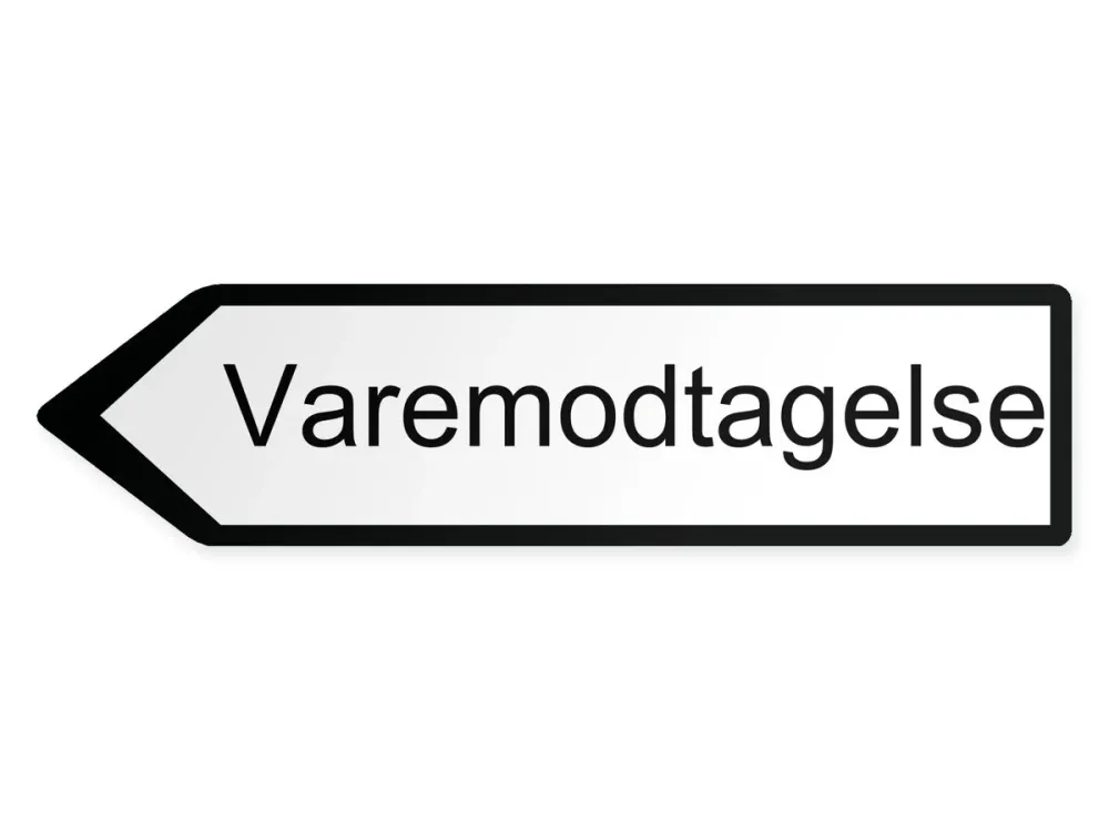 Inkommande varor Pilskylt - vänster, 80 x 20 cm