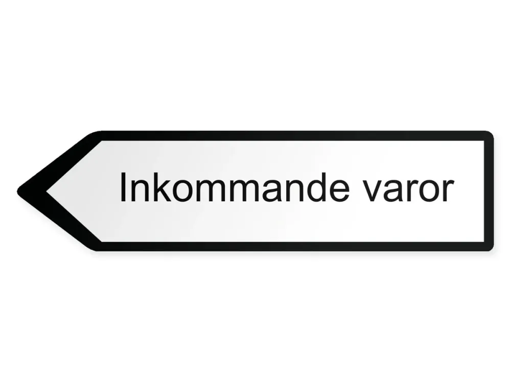 Inkommande varor – vänster, 60 x 15 cm