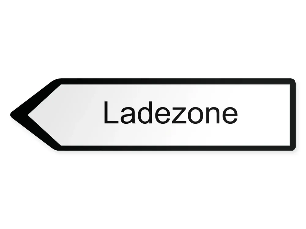 Ladezone Wegweiser Links, 40 x 10 cm