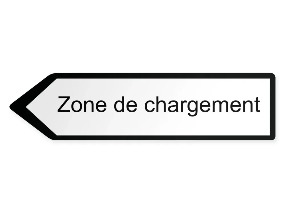 Ladezone Wegweiser Links, 40 x 10 cm