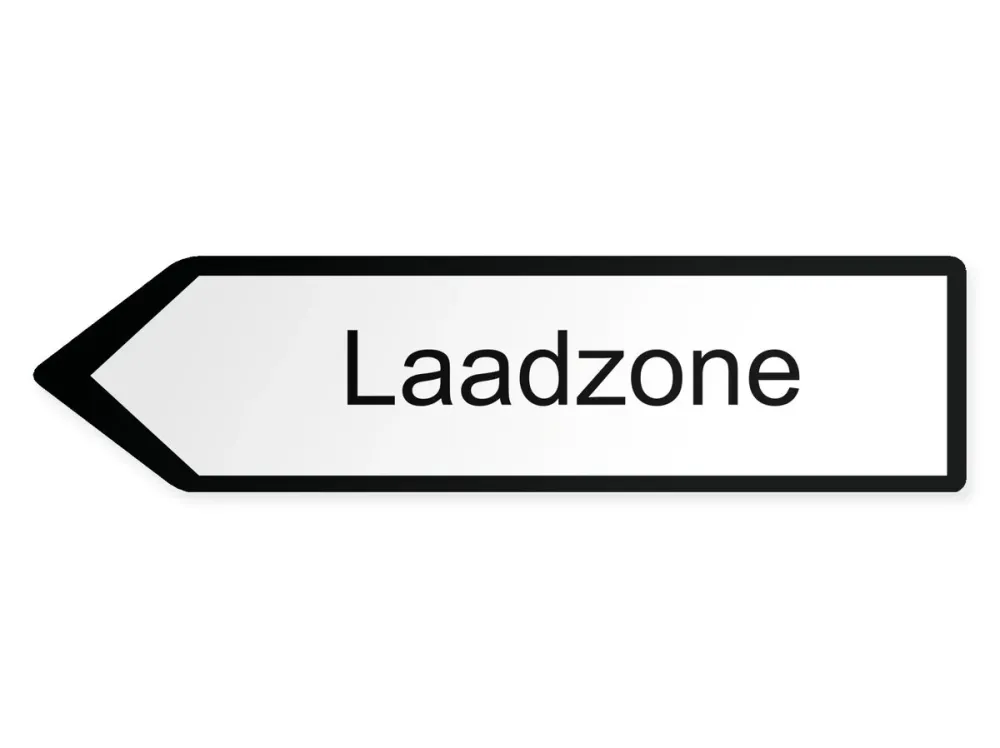 Ladezone Wegweiser Links, 40 x 10 cm