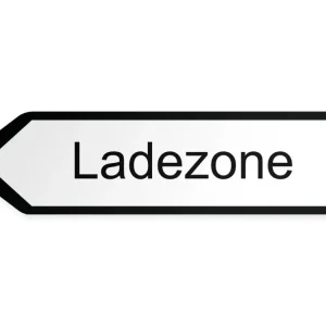 Ladezone Wegweiser Links, 80 x 20 cm