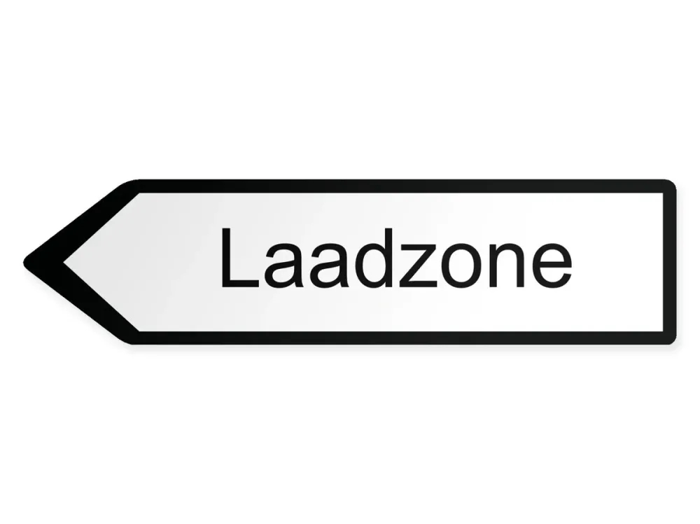 Ladezone Wegweiser Links, 80 x 20 cm