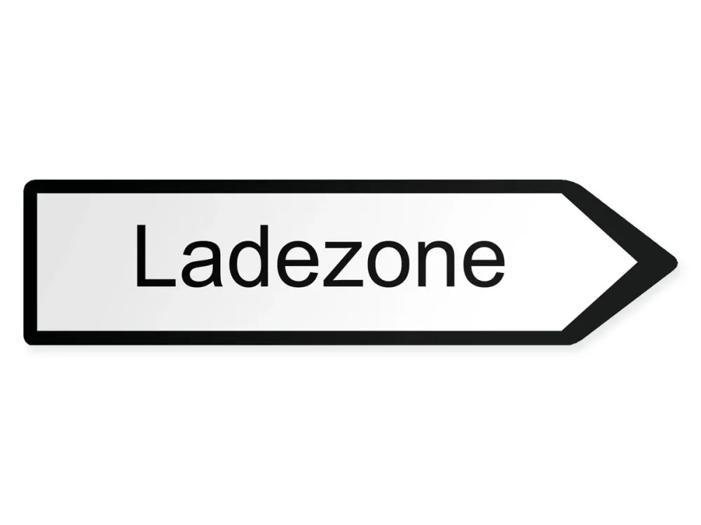 Ladezone Wegweiser Rechts, 60 x 15 cm
