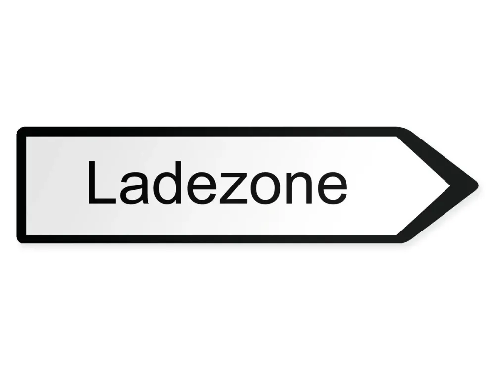 Ladezone Wegweiser Rechts, 40 x 10 cm