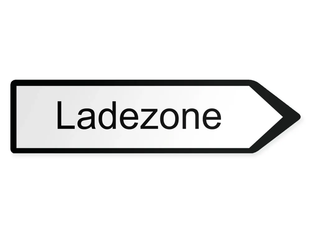 Ladezone Wegweiser Rechts, 80 x 20 cm