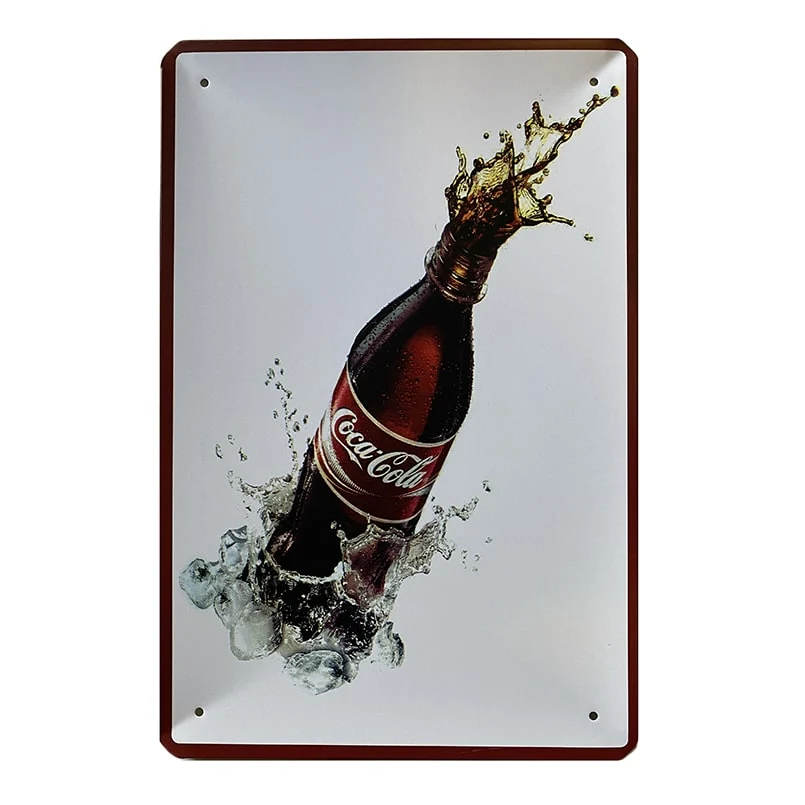 Metallskylt Coca Cola Vit