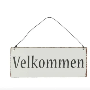 Metallskylt Välkommen
