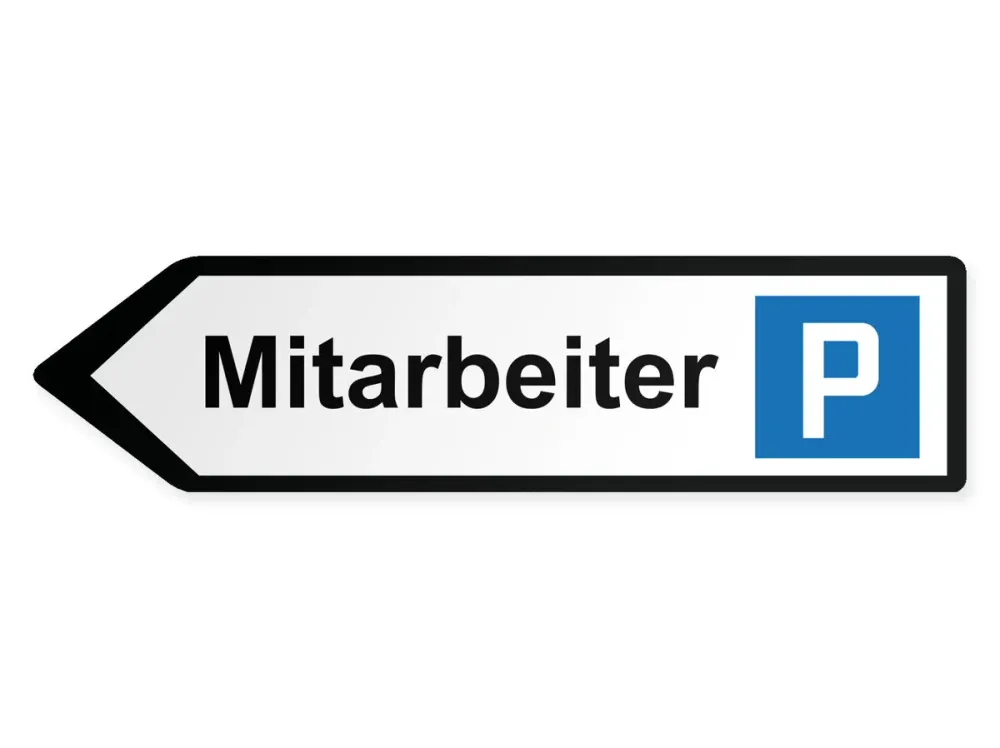 Mitarbeiter Wegweiser Links, 40 x 10 cm