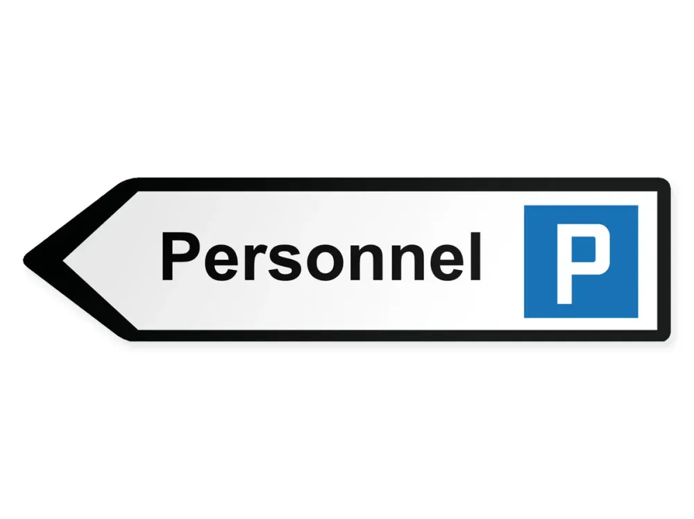 Mitarbeiter Wegweiser Links, 40 x 10 cm