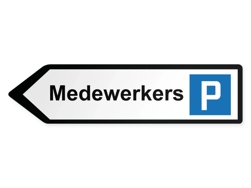 Mitarbeiter Wegweiser Links, 40 x 10 cm