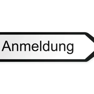 Mottagning Pilskylt - höger, 60 x 15 cm