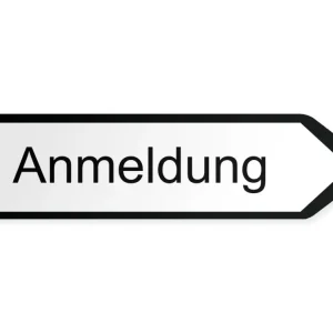 Mottagning Pilskylt - höger, 40 x 10 cm