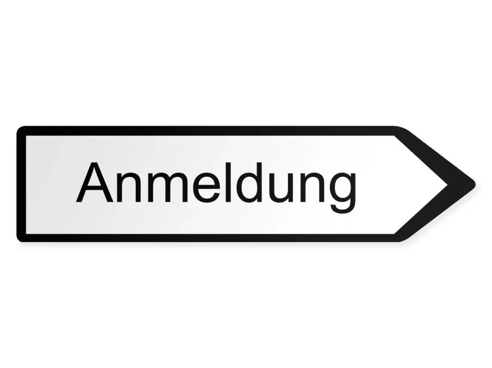 Mottagning Pilskylt - höger, 40 x 10 cm