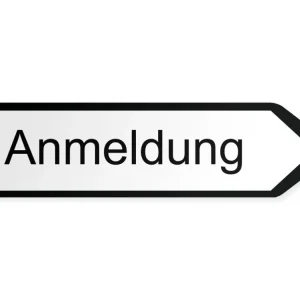 Mottagning Pilskylt - höger, 80 x 20 cm