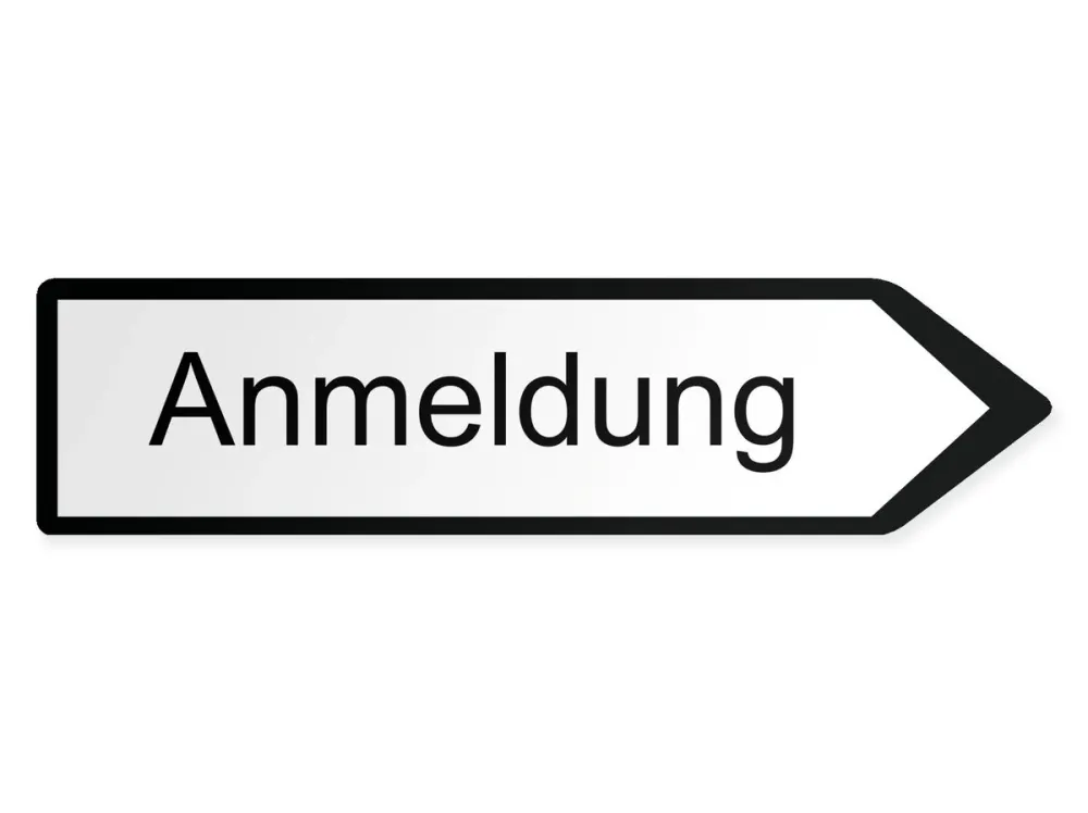 Mottagning Pilskylt - höger, 80 x 20 cm