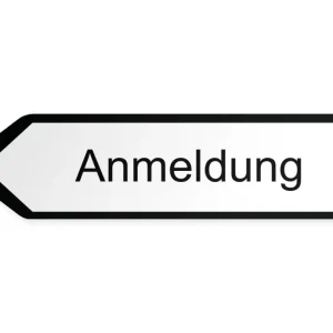 Mottagning Pilskylt - vänster, 40 x 10 cm
