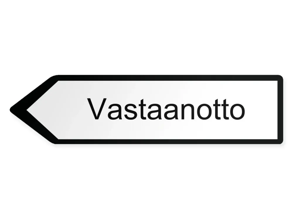 Mottagning Pilskylt - vänster, 40 x 10 cm